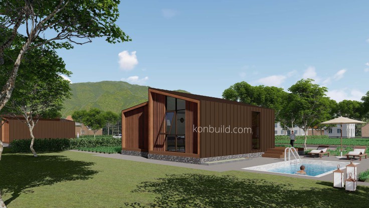 A prefabricated resort, manufactured in China.
