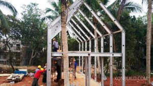 The aluminium prefabricated resort building under construction to be ready for the next lot tourist.