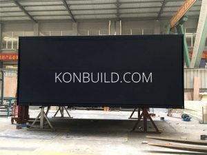 The shipping container home folded in.