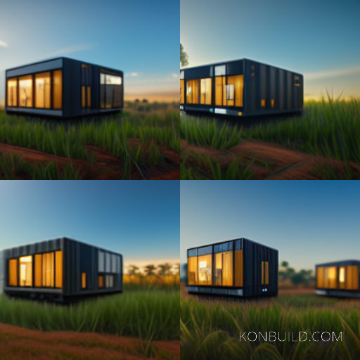 Simple square container home building concept artwork.