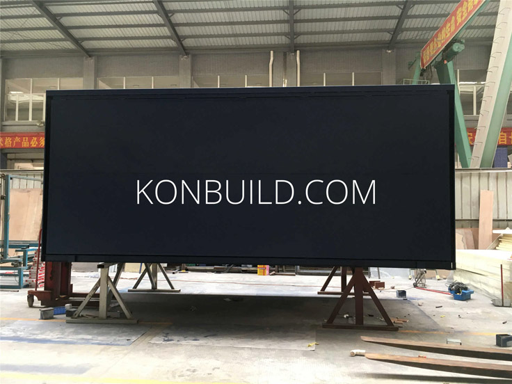 The shipping container home folded in.