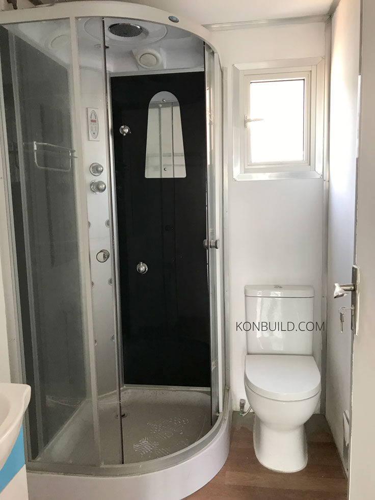 bathroom of a container home